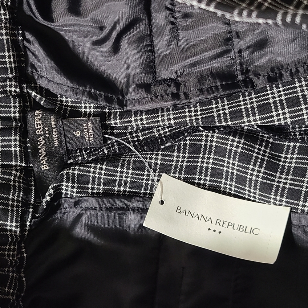 Banana Republic Hayden Taper Pant  Womens 6 Plaid Elastic *NWT* - Picture 12 of 15